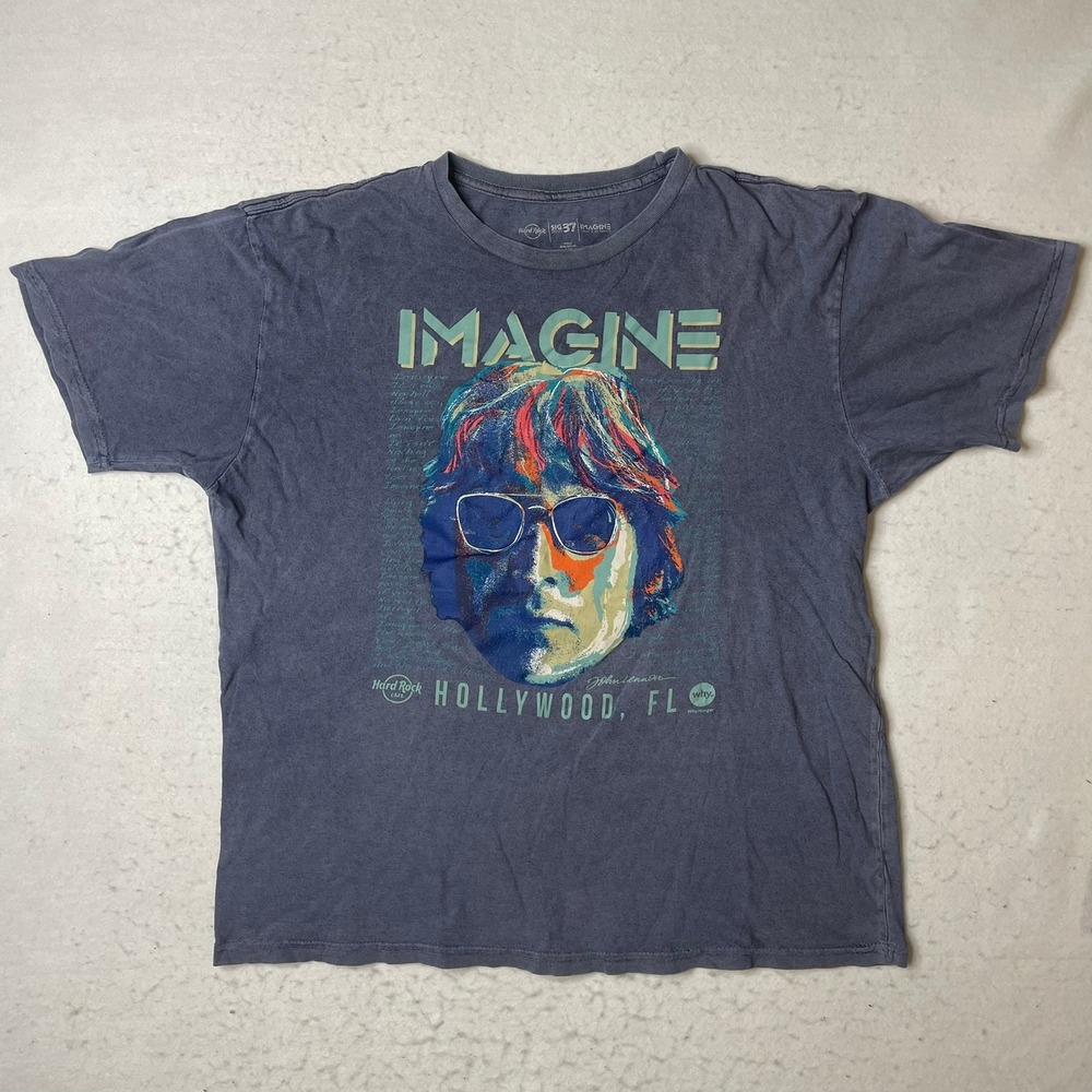 Hard‎ Rock Cafe Imagine John Lennon Hollywood FL T Shirt Mens Large